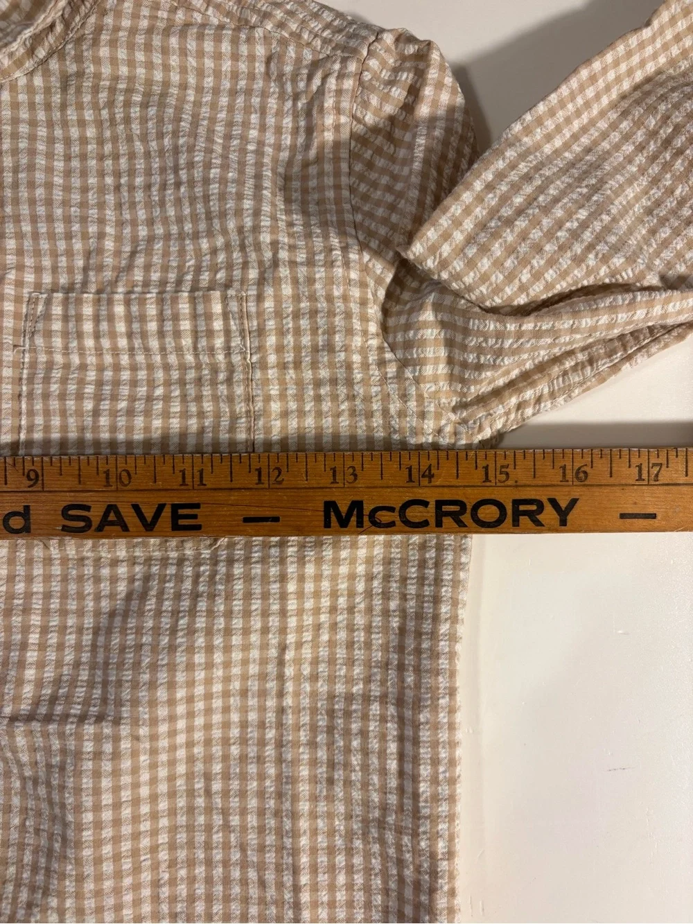 Gymboree Beige and White Check Button-Down Shirt